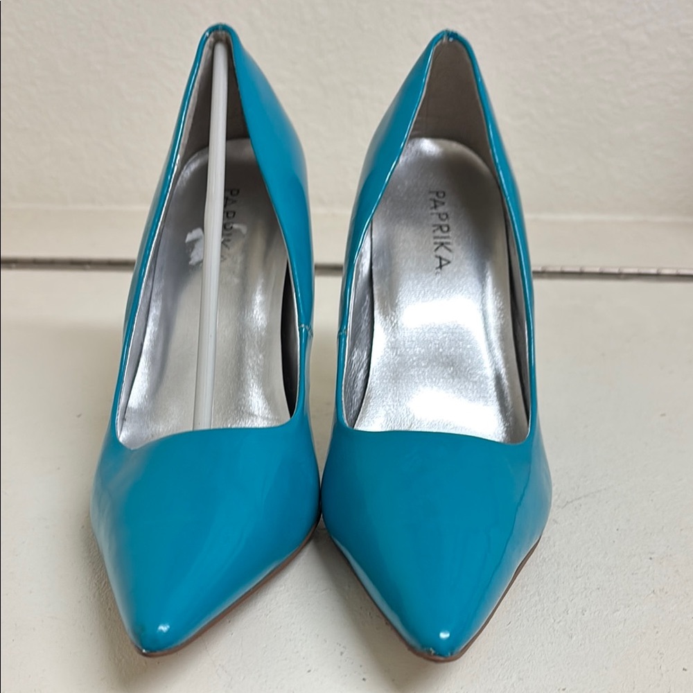 Paprika Blue and Silver Heels Elegant Design